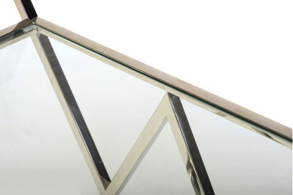 Сервировочный стол Vetro Mebel K-01 Прозрачный-серебро-8