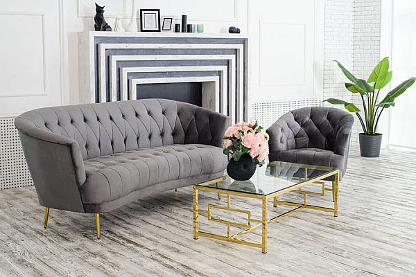 Софа Vetro Mebel Лучія Сірий-золото-5