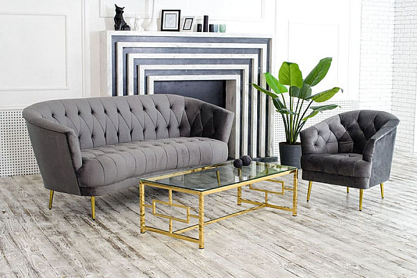 Софа Vetro Mebel Лучія Сірий-золото-6