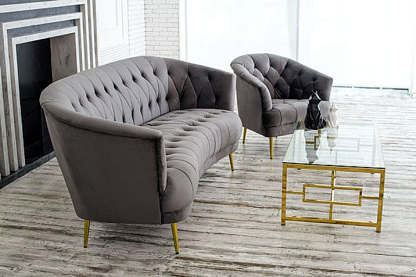 Софа Vetro Mebel Лучія Сірий-золото-9