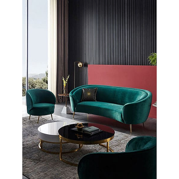 Софа Vetro Mebel Сильвія Смарагдовий-золото-5