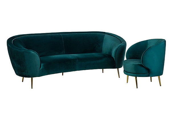 Софа Vetro Mebel Сильвія Смарагдовий-золото-11