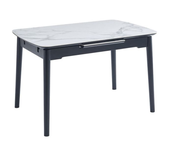 Раскладной обеденный cтол Vetro Mebel TM-76 Вайт клауд-черный-0