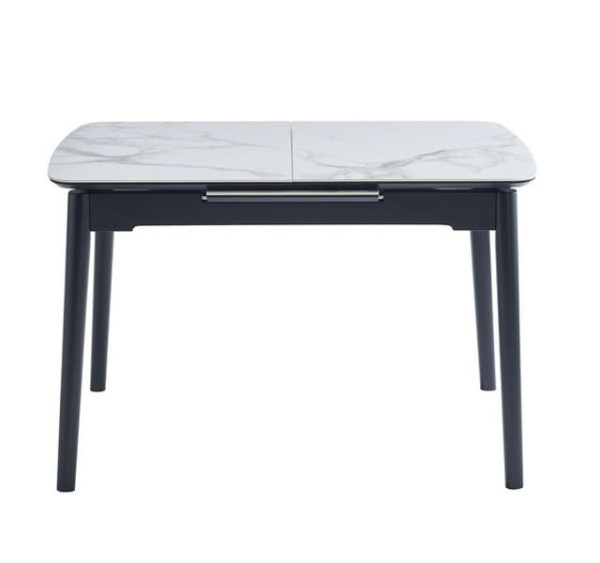 Раскладной обеденный cтол Vetro Mebel TM-76 Вайт клауд-черный-1