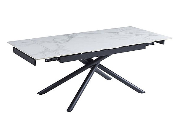 Керамічний стіл розкладний обідній Vetro Mebel TML-819-1 Вайт клауд-чорний-5