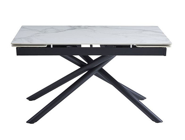 Керамічний стіл розкладний обідній Vetro Mebel TML-819-1 Вайт клауд-чорний-1