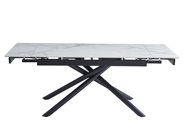 Керамічний стіл розкладний обідній Vetro Mebel TML-819-1 Вайт клауд-чорний-4