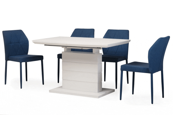 Стіл розкладний обідній Vetro Mebel TMM-50-1 Матовий Білий-11