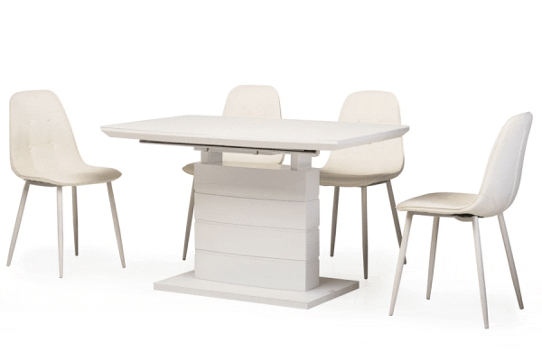 Стіл розкладний обідній Vetro Mebel TMM-50-1 Матовий Білий-19