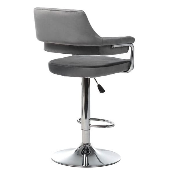Барний стілець Vetro Mebel B-91 Сірий велюр-4