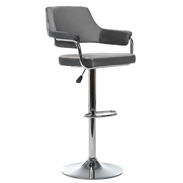 Барний стілець Vetro Mebel B-91 Сірий велюр-0