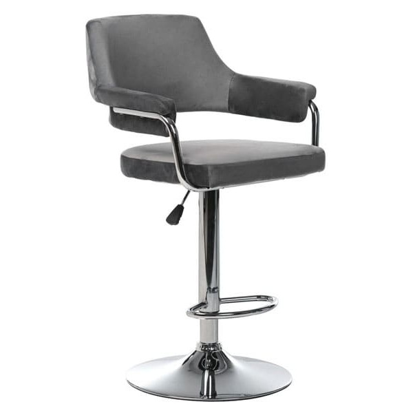 Барний стілець Vetro Mebel B-91 Сірий велюр-1