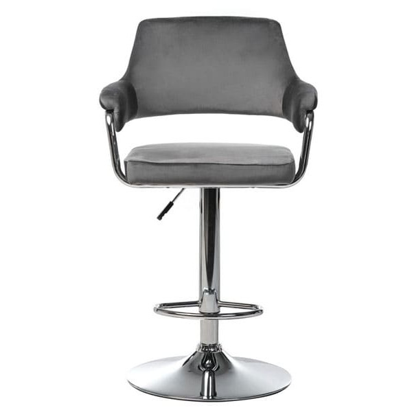 Барний стілець Vetro Mebel B-91 Сірий велюр-2