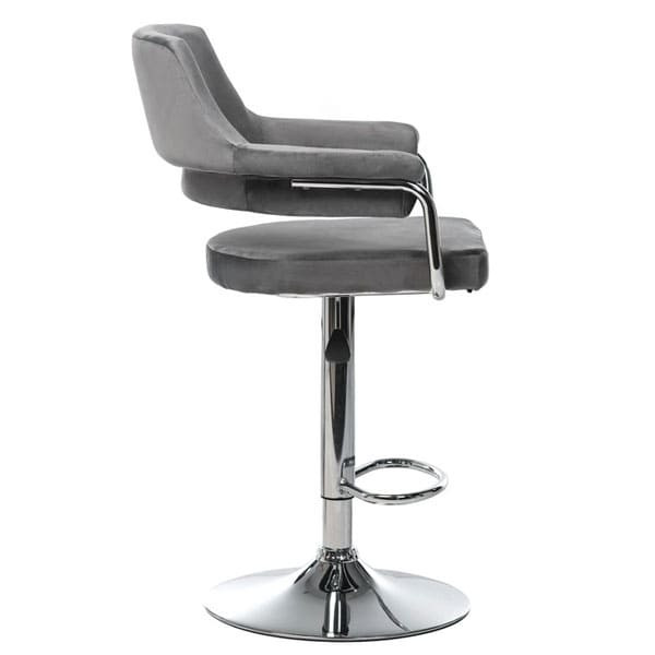 Барний стілець Vetro Mebel B-91 Сірий велюр-3