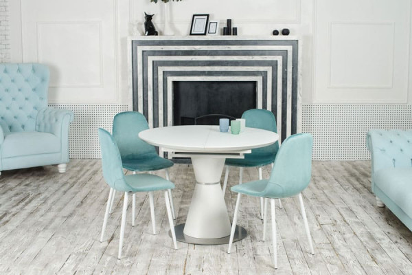 Розкладний обідній стіл Vetro Mebel TML-651-1 Білий-10