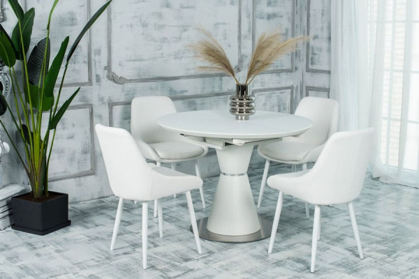 Розкладний обідній стіл Vetro Mebel TML-651-1 Білий-11