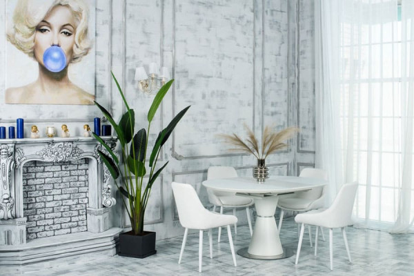 Розкладний обідній стіл Vetro Mebel TML-651-1 Білий-18