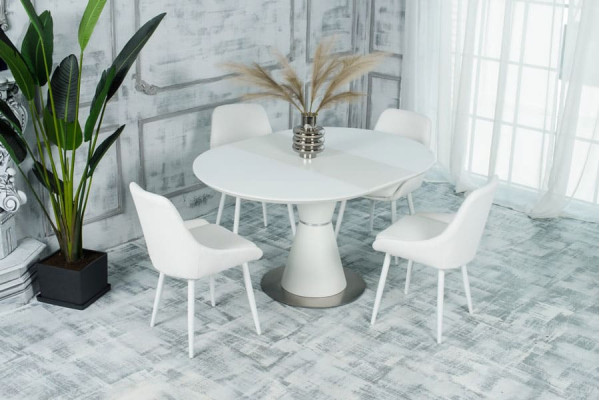 Розкладний обідній стіл Vetro Mebel TML-651-1 Білий-19