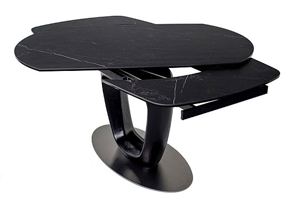 Керамічний стіл розкладний обідній Vetro Mebel TML-825 Неро маркіна-чорний-10