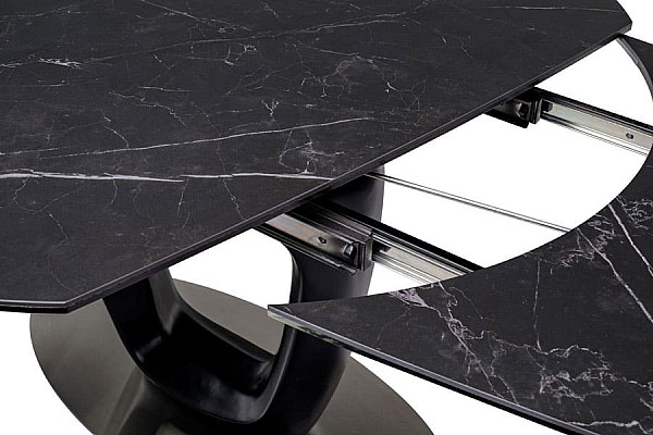 Керамічний стіл розкладний обідній Vetro Mebel TML-825 Неро маркіна-чорний-9