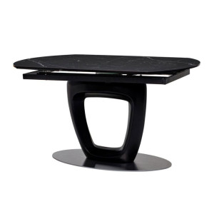 Керамичный стол раскладной обеденный Vetro Mebel TML-825 Неро маркина-черный