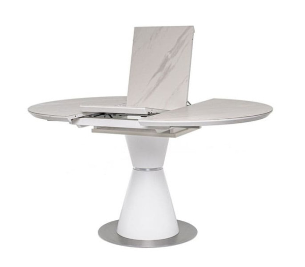 Керамічний стіл розкладний обідній Vetro Mebel TML-851 Білий мармур-15