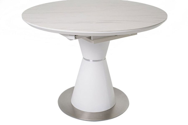 Керамічний стіл розкладний обідній Vetro Mebel TML-851 Білий мармур-14