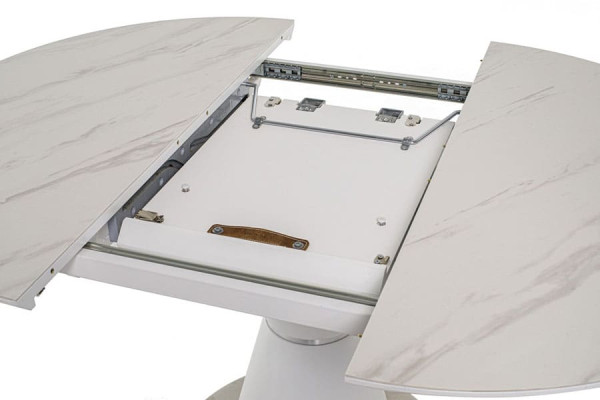 Керамічний стіл розкладний обідній Vetro Mebel TML-851 Білий мармур-17