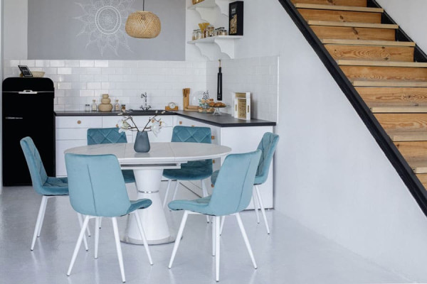 Керамічний стіл розкладний обідній Vetro Mebel TML-851 Білий мармур-7