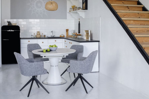 Керамічний стіл розкладний обідній Vetro Mebel TML-851 Білий мармур-8