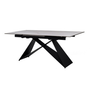 Керамический стол раскладной обеденный Vetro Mebel Бруно TML-880 Белый мрамор-черный