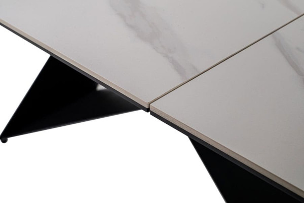 Керамічний стіл розкладний обідній Vetro Mebel Бруно TML-880 Білий мармур-чорний-17