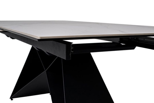 Керамічний стіл розкладний обідній Vetro Mebel Бруно TML-880 Білий мармур-чорний-19