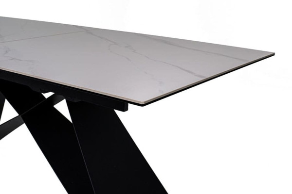 Керамічний стіл розкладний обідній Vetro Mebel Бруно TML-880 Білий мармур-чорний-20