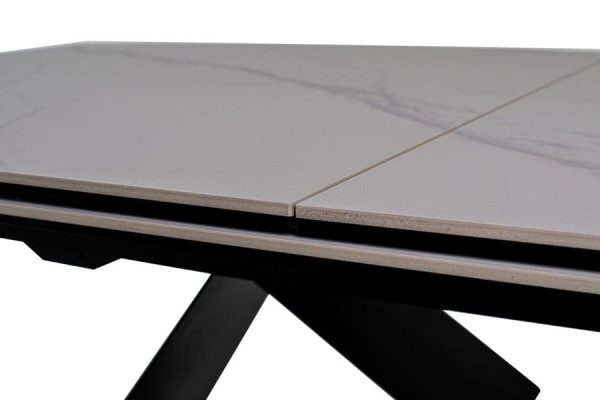Керамічний стіл розкладний обідній Vetro Mebel Бруно TML-880 Білий мармур-чорний-21