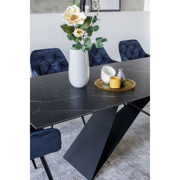 Керамический стол раскладной обеденный Vetro Mebel Бруно TML-880 Неро маркина-черный-6