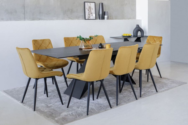 Керамический стол раскладной обеденный Vetro Mebel Бруно TML-880 Неро маркина-черный-5