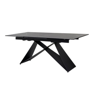 Керамічний стіл розкладний обідній Vetro Mebel Бруно TML-880 Неро маркіна-чорний