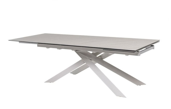 Керамічний стіл розкладний обідній Vetro Mebel TML-890 Бланко перлино-білий-10