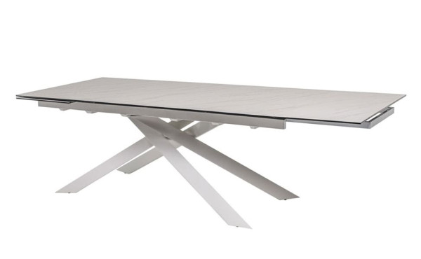 Керамічний стіл розкладний обідній Vetro Mebel TML-890 Бланко перлино-білий-11