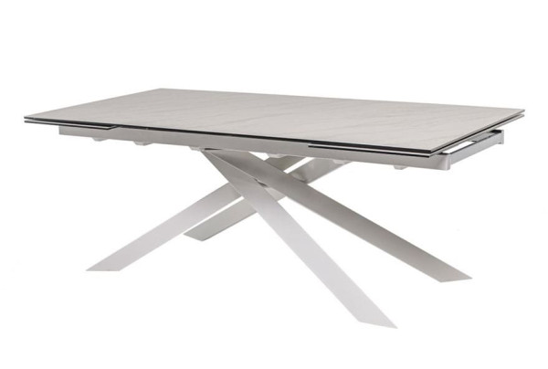 Керамічний стіл розкладний обідній Vetro Mebel TML-890 Бланко перлино-білий-13