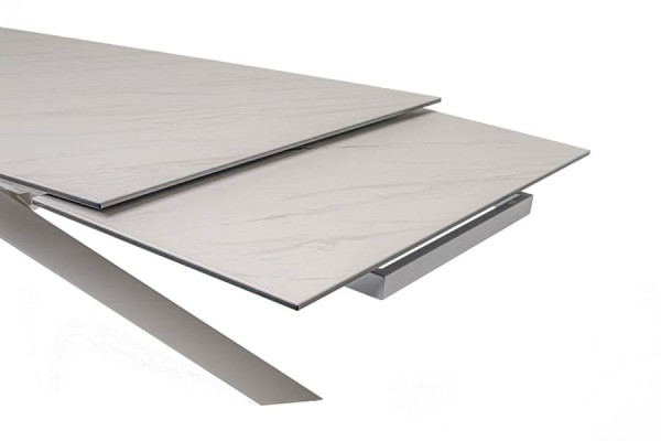 Керамічний стіл розкладний обідній Vetro Mebel TML-890 Бланко перлино-білий-17