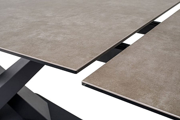 Керамічний стіл розкладний обідній Vetro Mebel TML-897 Гриджіо латте-чорний-20