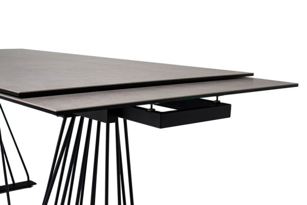 Керамический стол раскладной обеденный Vetro Mebel TML-900 Аливери грей-черный-4