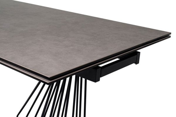 Керамический стол раскладной обеденный Vetro Mebel TML-900 Аливери грей-черный-5