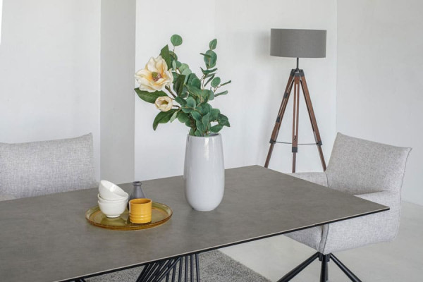 Керамический стол раскладной обеденный Vetro Mebel TML-900 Аливери грей-черный-12