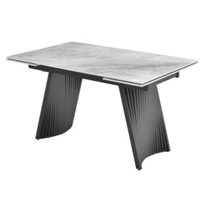 Керамический стол раскладной обеденный Vetro Mebel Олимпия ТМL-985 ребекка грей-черный
