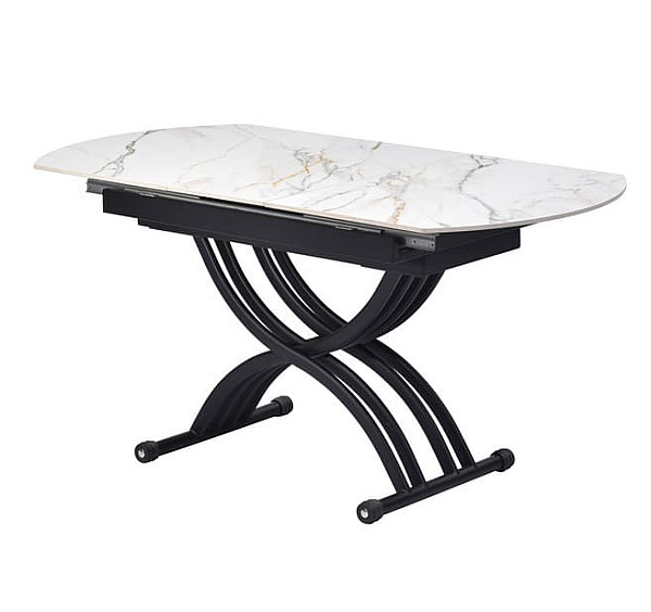 Керамічний стіл розкладний обідній Vetro Mebel Карло TMT-100 Каса голд-чорний-13