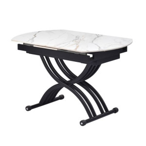 Керамічний стіл розкладний обідній Vetro Mebel Карло TMT-100 Каса голд-чорний