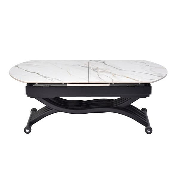 Керамічний стіл розкладний обідній Vetro Mebel Карло TMT-100 Каса голд-чорний-14